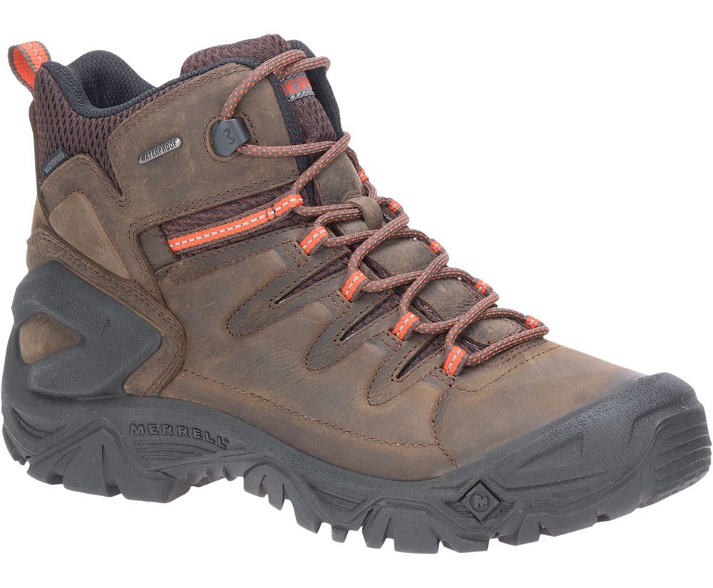 Kozaki Merrell Męskie Brązowe - Strongbound Peak Mid Waterproof - 493105-LFV